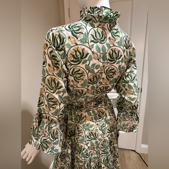 NWT Small Oliphant Ruffle Collar Bell Maxi Dress - Picture 5 of 5